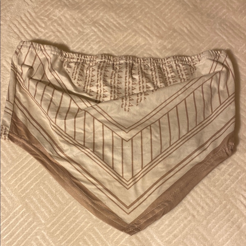 Women's Tan Patterned Tube Top